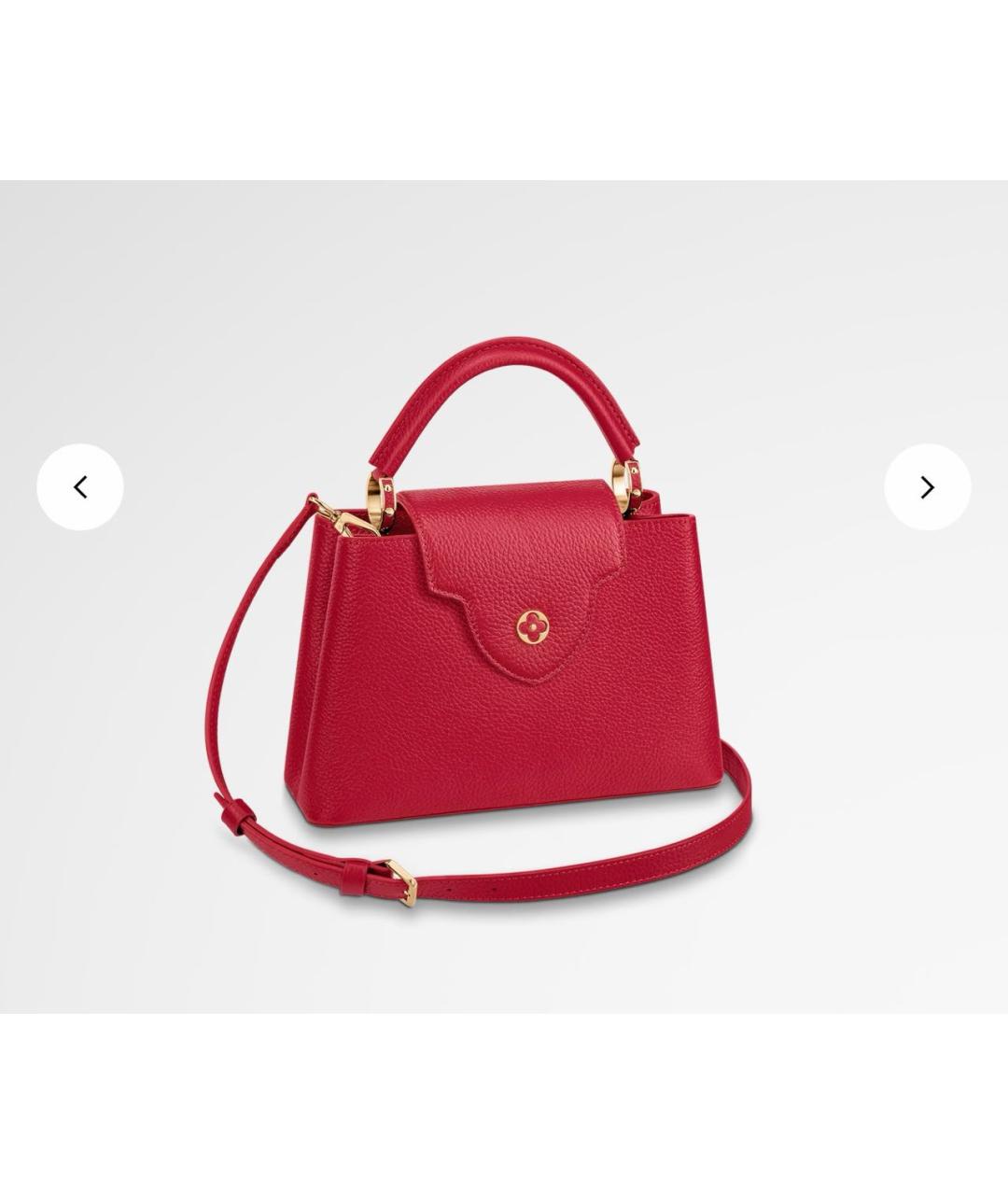 LOUIS VUITTON Красная кожаная сумка с короткими ручками, фото 2