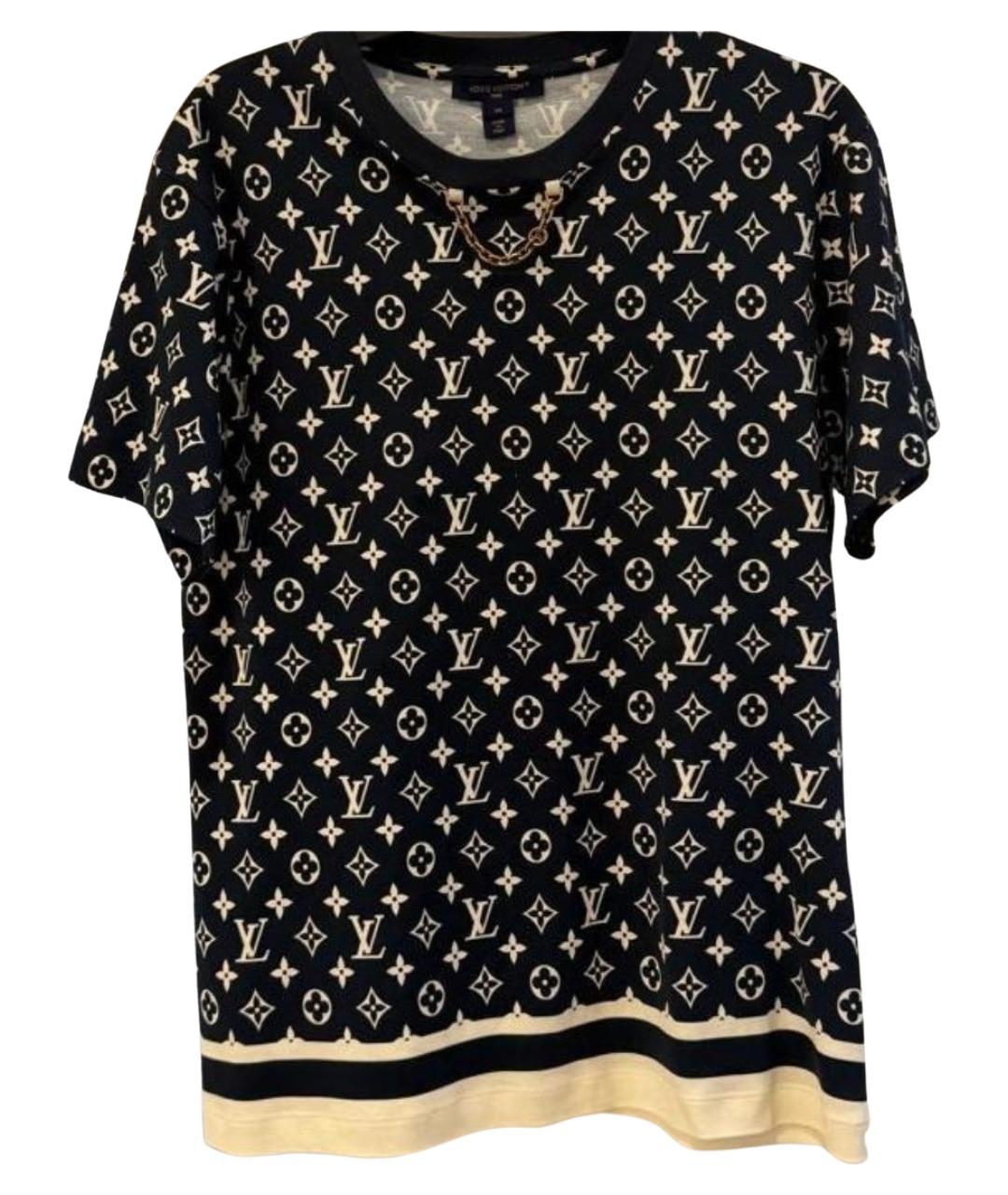 LOUIS VUITTON Темно-синяя хлопковая футболка, фото 1
