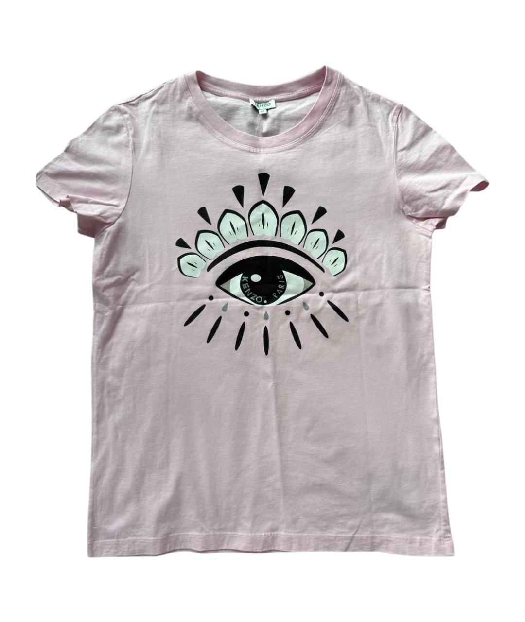 KENZO Розовая хлопковая футболка, фото 1