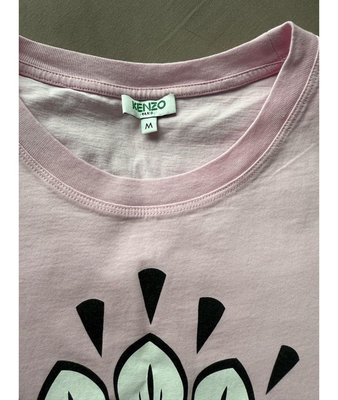 KENZO Розовая хлопковая футболка, фото 3