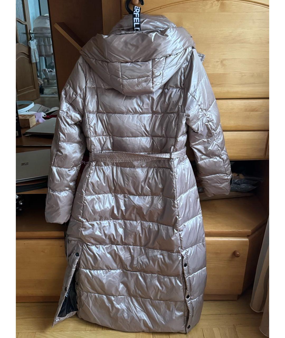 KARL LAGERFELD Бежевый полиэстеровый пуховик, фото 3