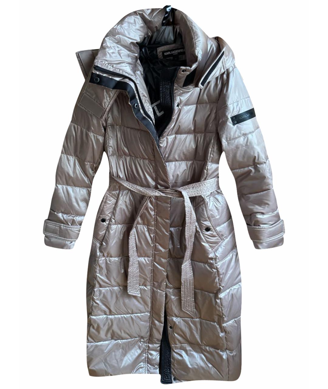 KARL LAGERFELD Бежевый полиэстеровый пуховик, фото 1