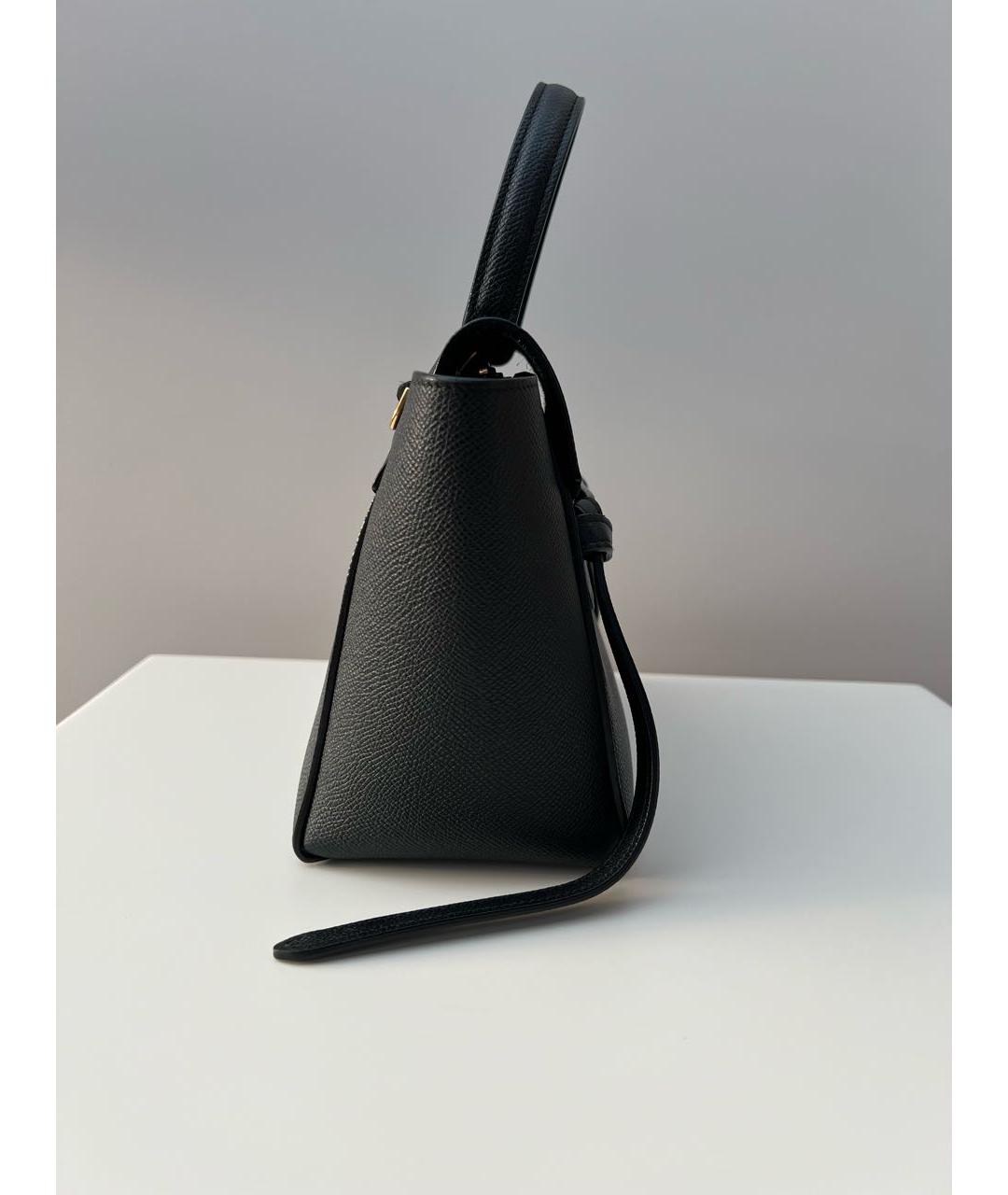 CELINE Черная кожаная сумка с короткими ручками, фото 4