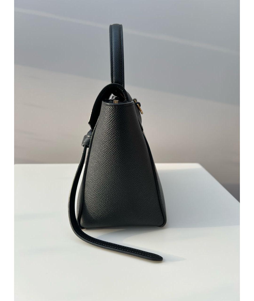 CELINE Черная кожаная сумка с короткими ручками, фото 3