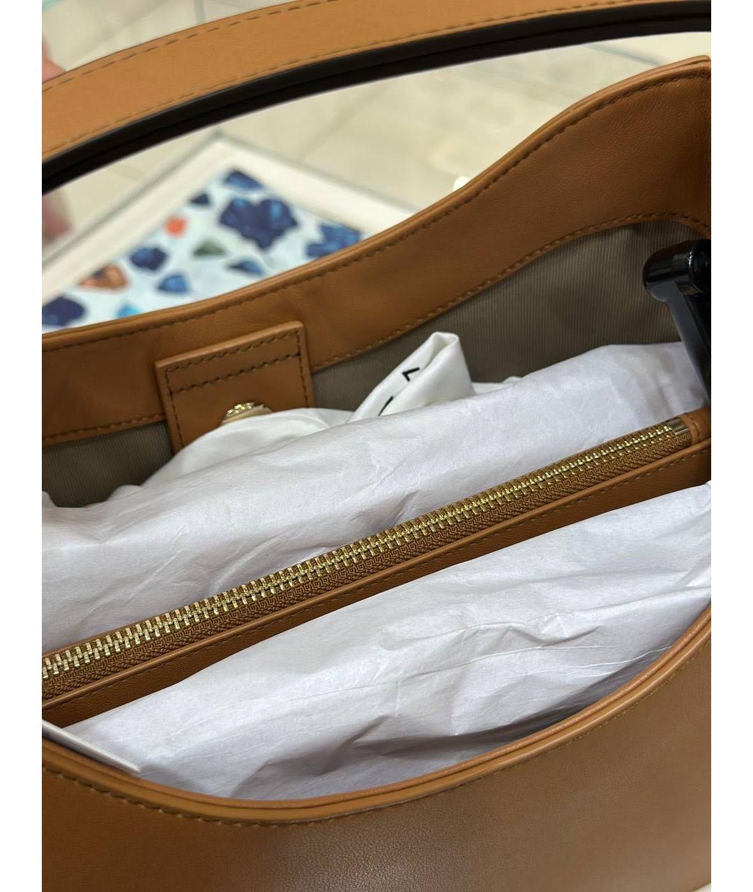 FURLA Коричневая кожаная сумка через плечо, фото 8