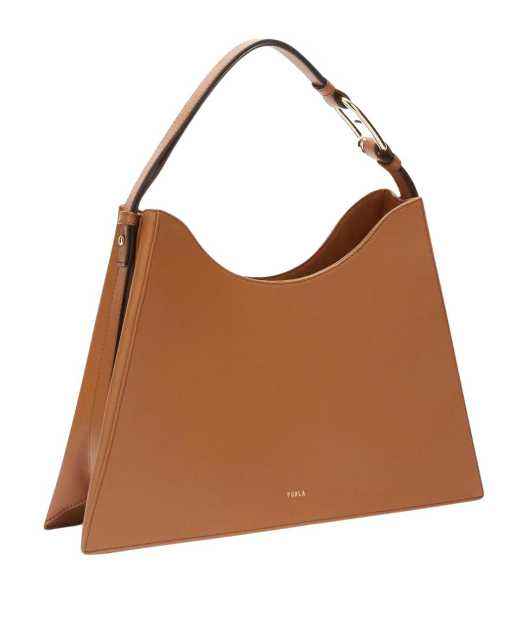 FURLA Коричневая кожаная сумка через плечо, фото 1