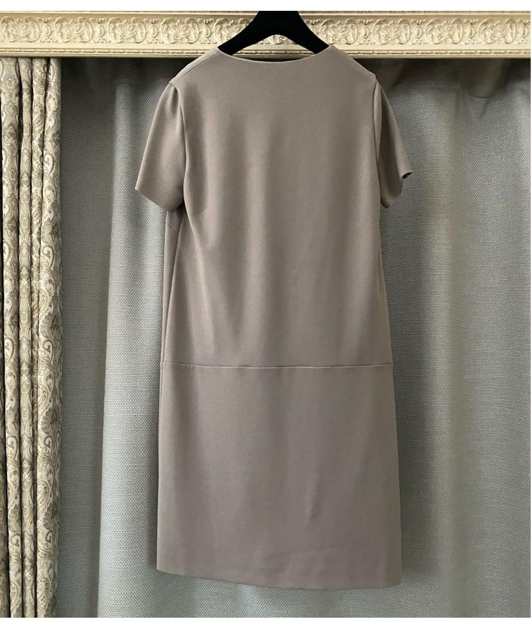 LES COPAINS Бежевое вискозное повседневное платье, фото 6