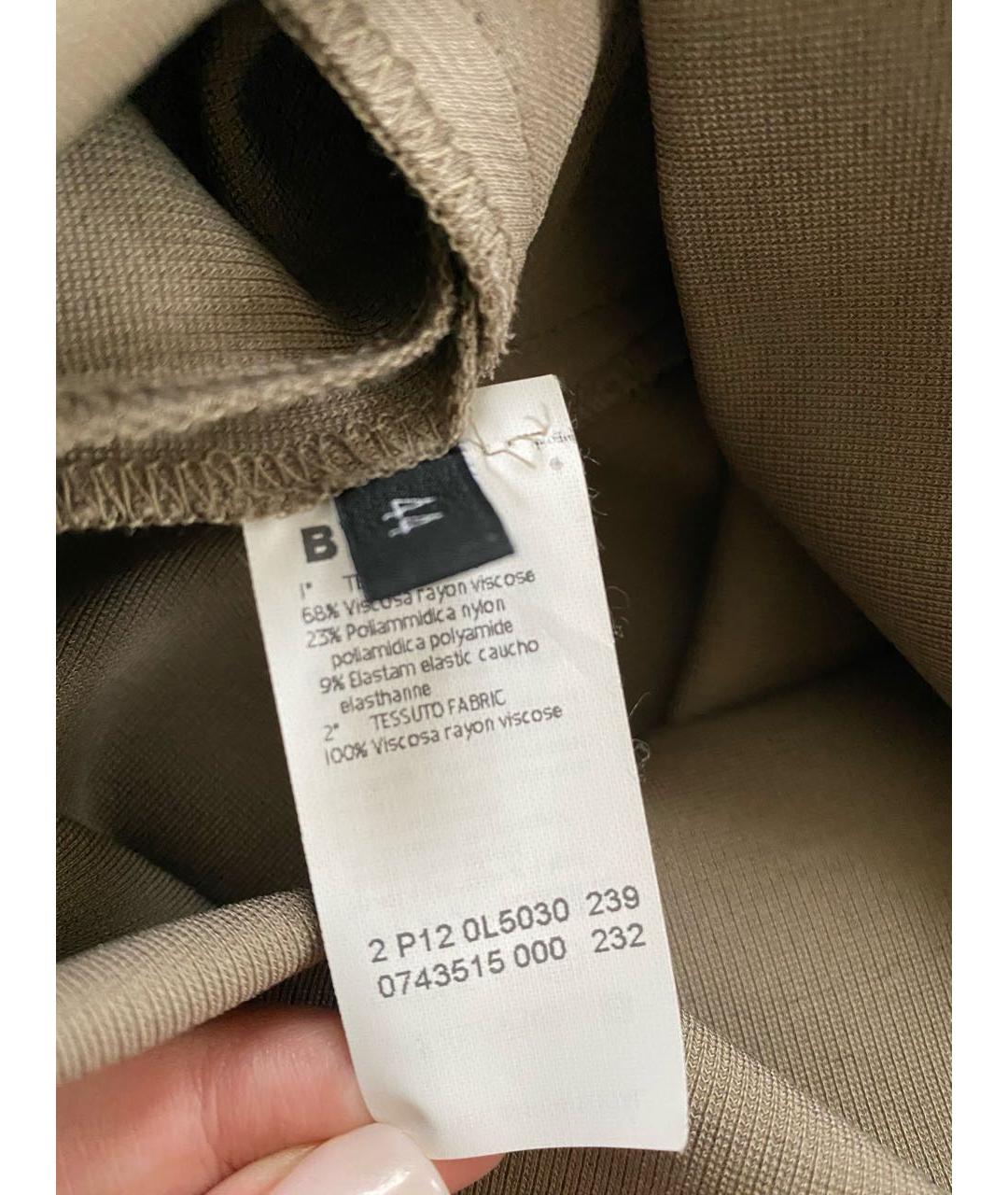 LES COPAINS Бежевое вискозное повседневное платье, фото 7