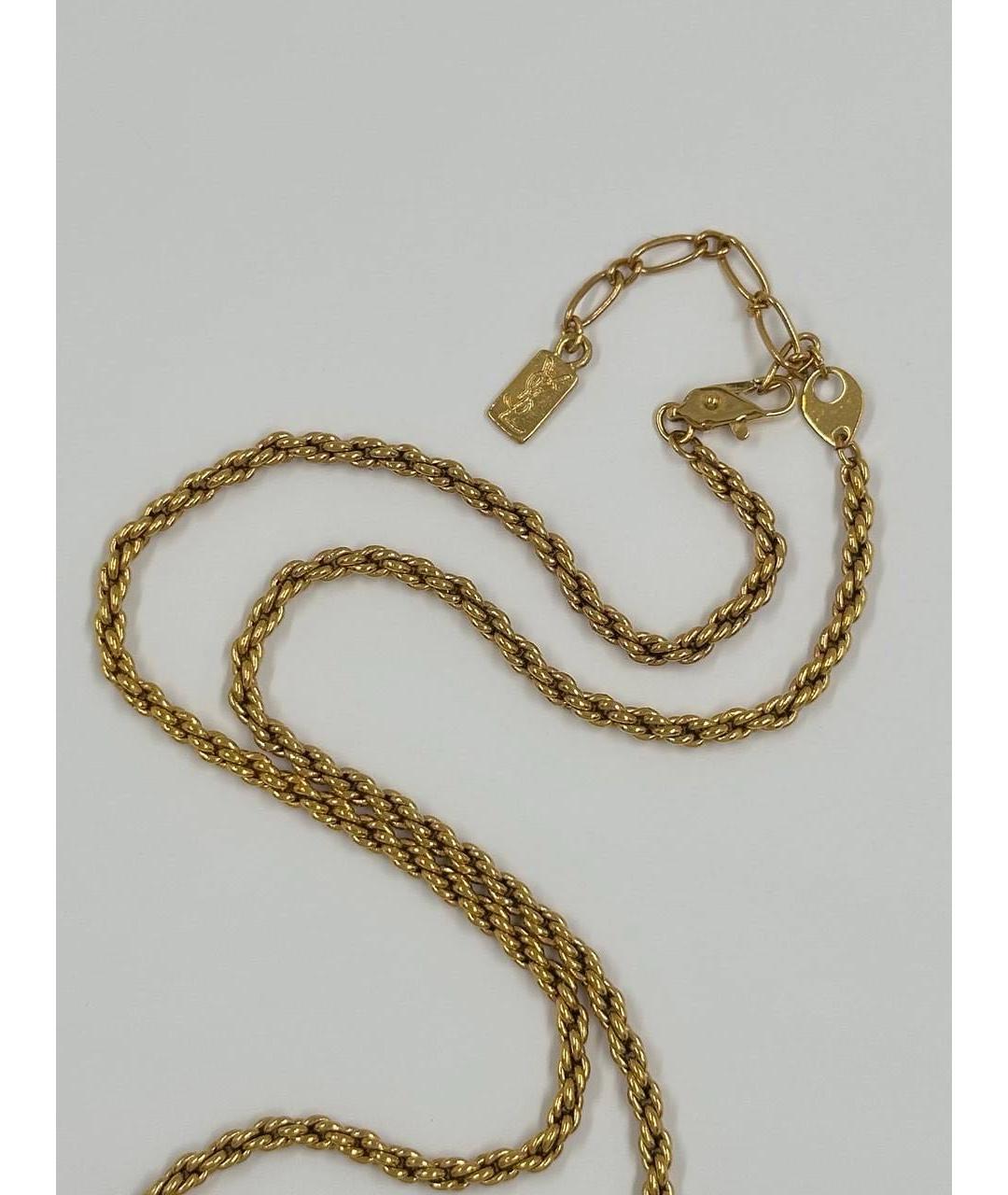 SAINT LAURENT Золотое позолоченное колье, фото 5