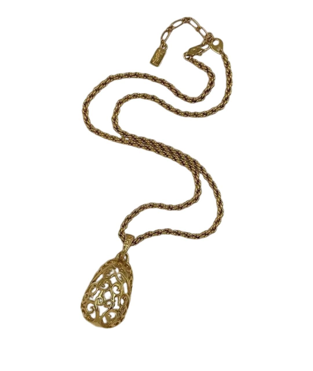 SAINT LAURENT Золотое позолоченное колье, фото 1