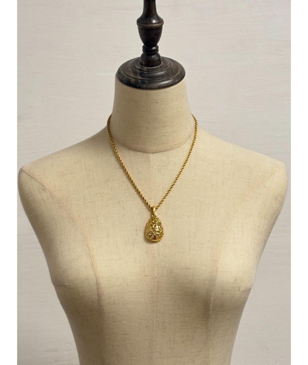SAINT LAURENT Золотое позолоченное колье, фото 8