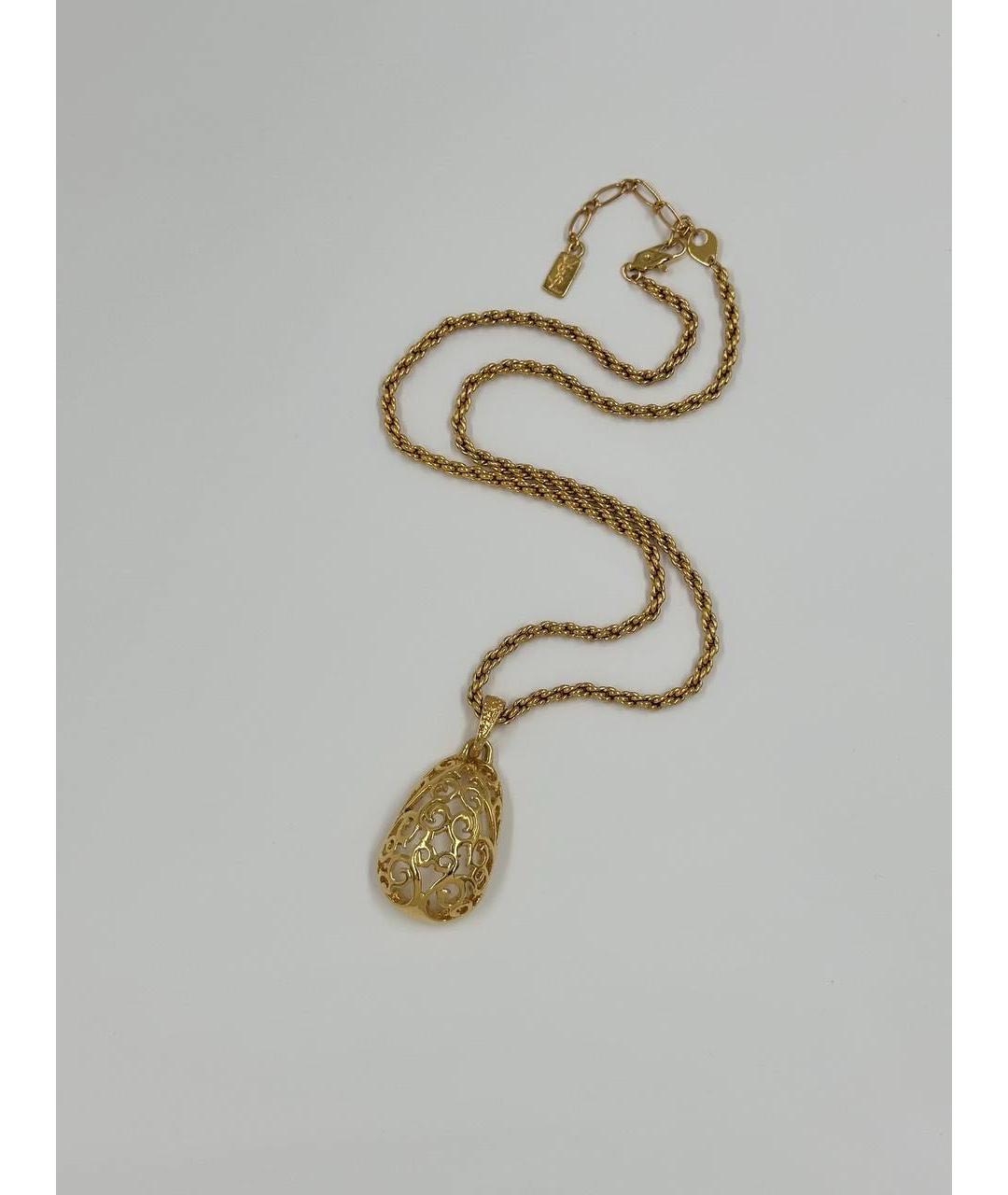 SAINT LAURENT Золотое позолоченное колье, фото 9