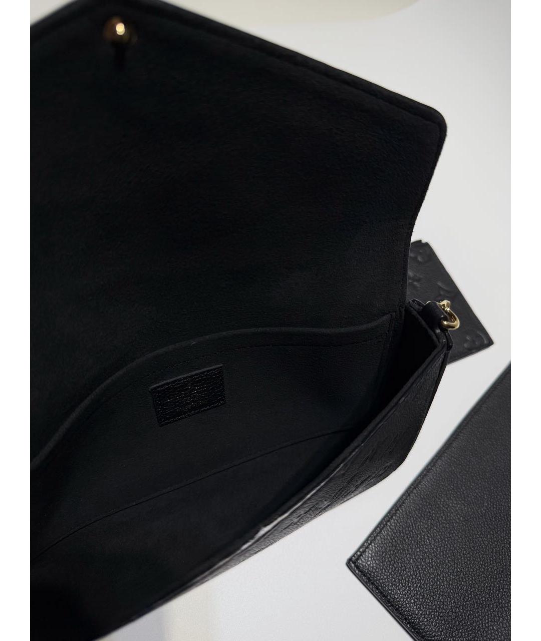 LOUIS VUITTON Черная кожаная сумка через плечо, фото 4