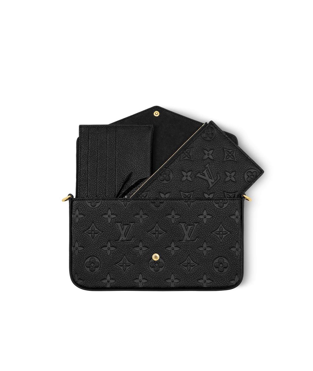 LOUIS VUITTON Черная кожаная сумка через плечо, фото 3