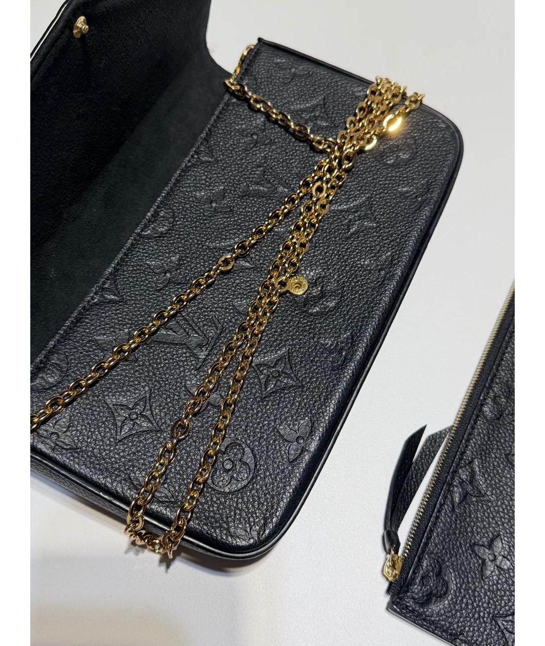 LOUIS VUITTON Черная кожаная сумка через плечо, фото 6