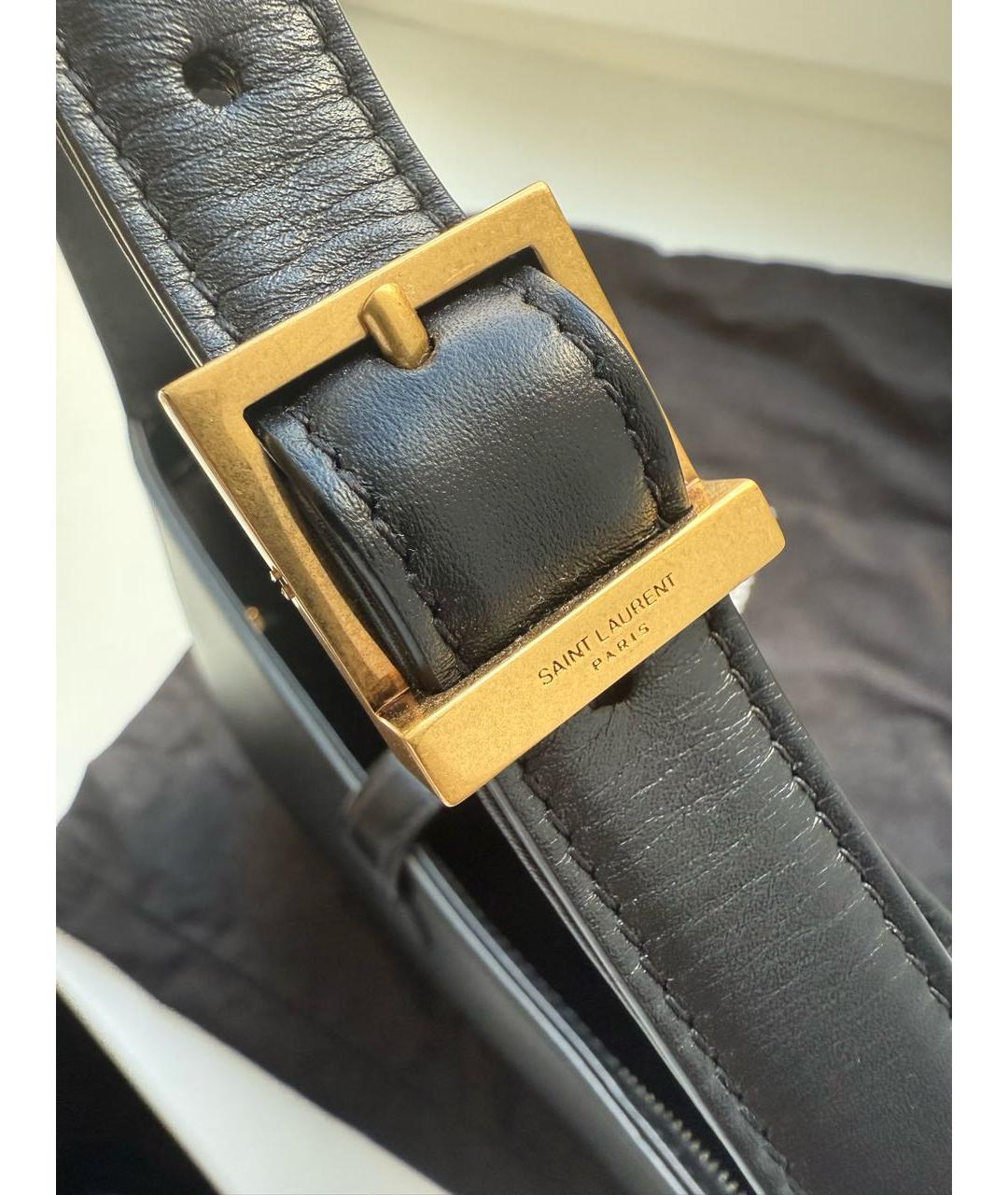 SAINT LAURENT Черная кожаная сумка с короткими ручками, фото 5