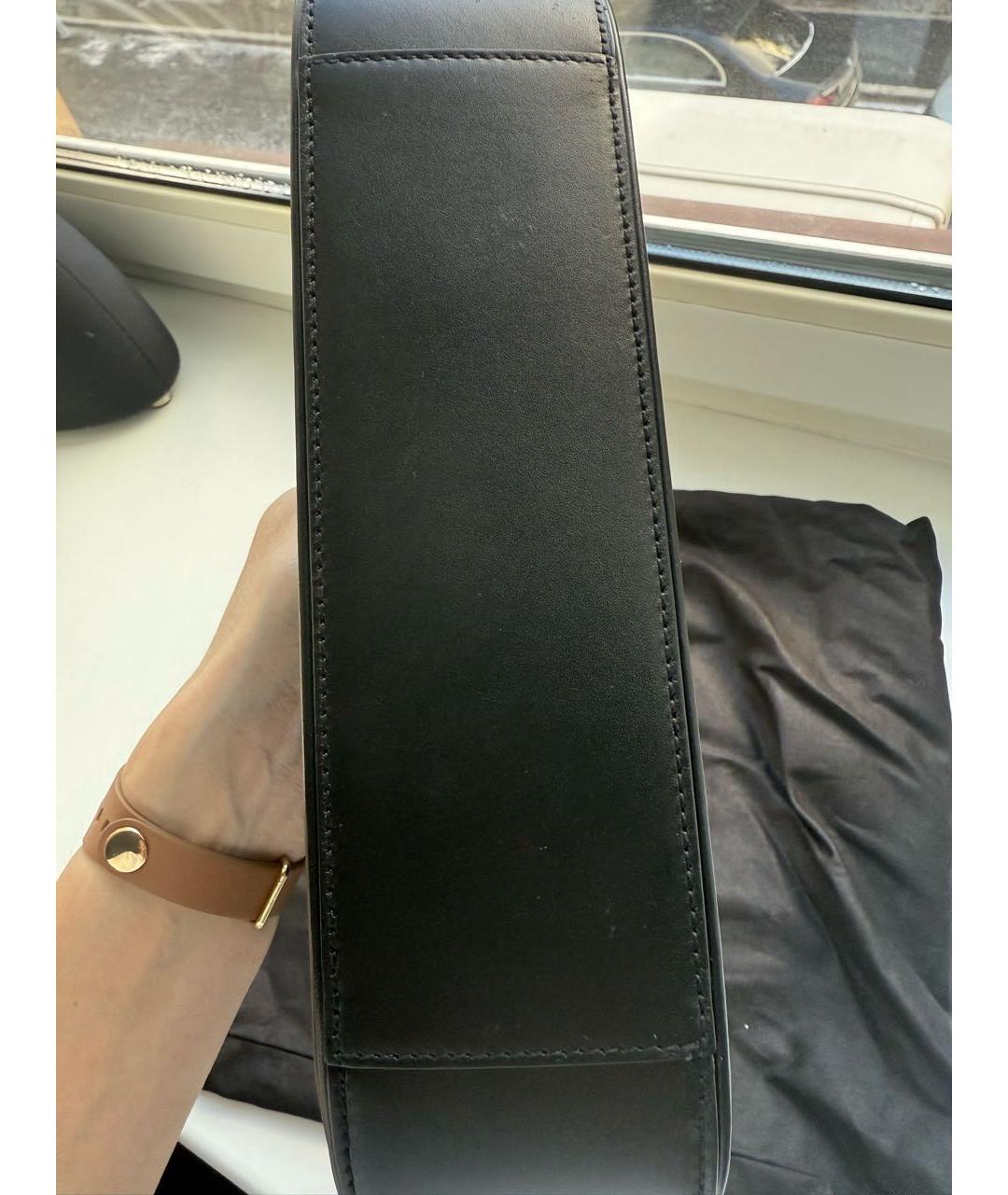 SAINT LAURENT Черная кожаная сумка с короткими ручками, фото 2