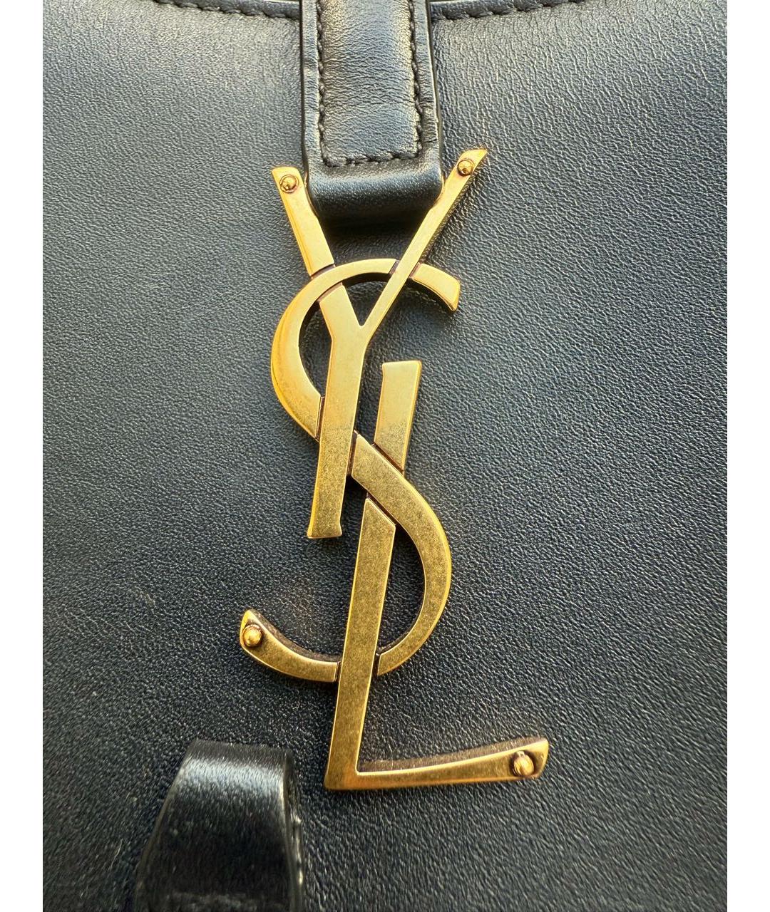 SAINT LAURENT Черная кожаная сумка с короткими ручками, фото 8