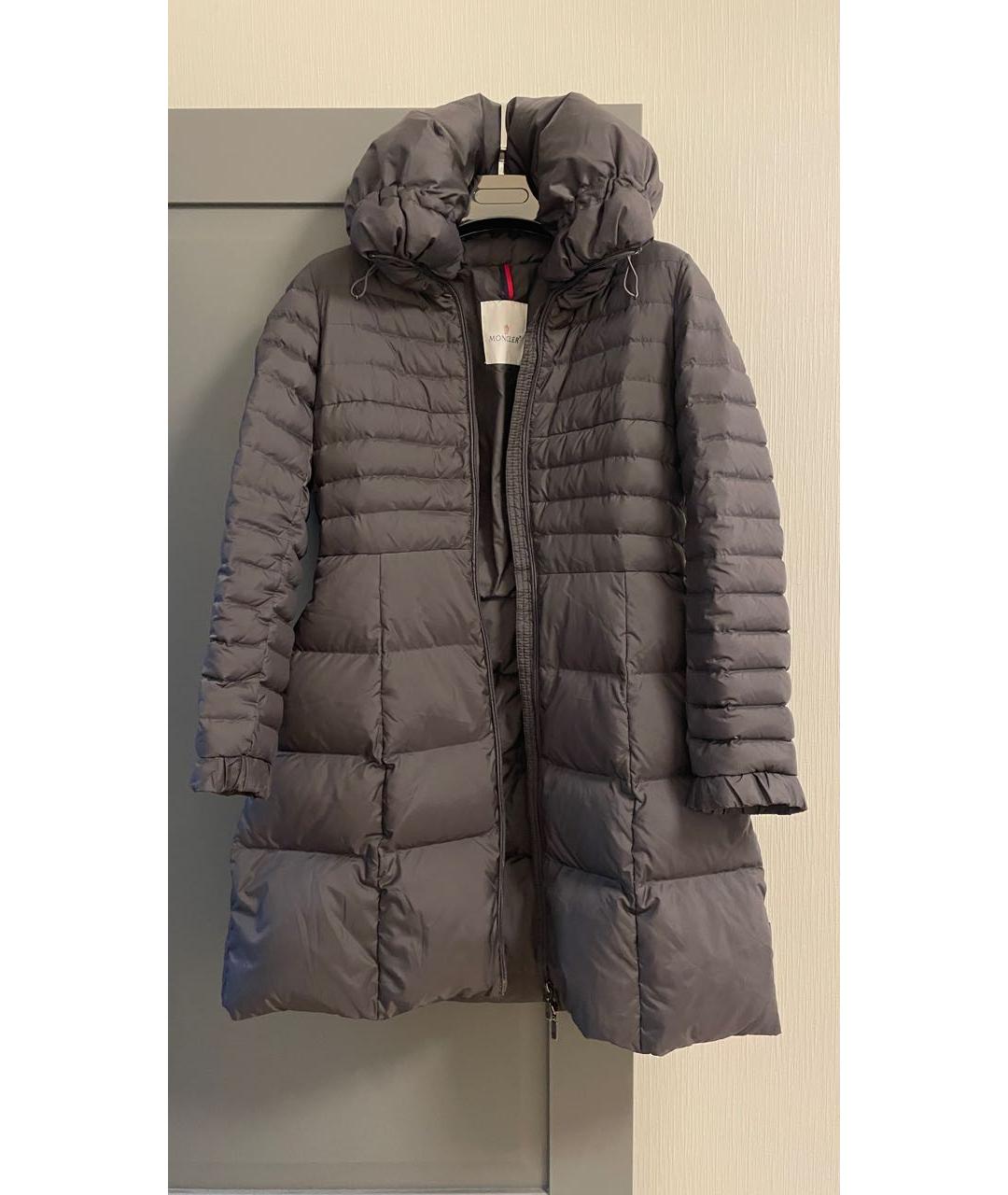 MONCLER Антрацитовый полиамидовый пуховик, фото 8