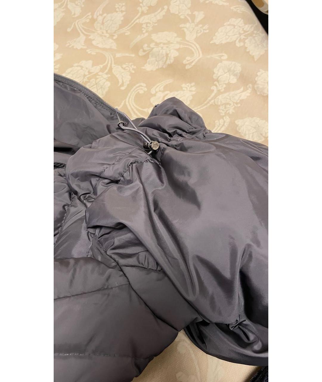 MONCLER Антрацитовый полиамидовый пуховик, фото 6