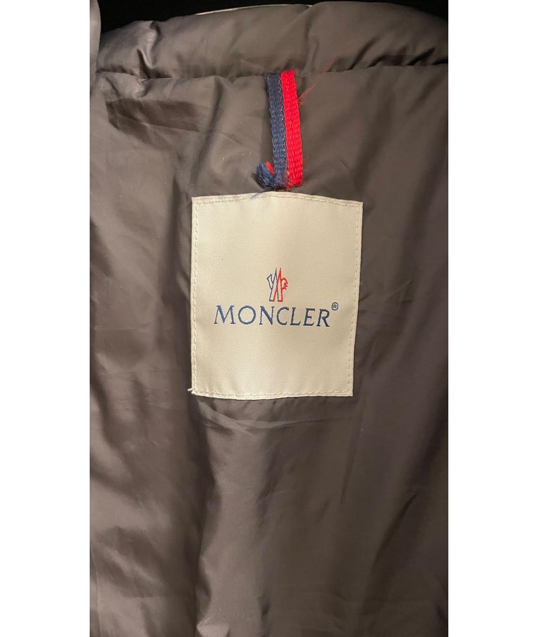MONCLER Антрацитовый полиамидовый пуховик, фото 3