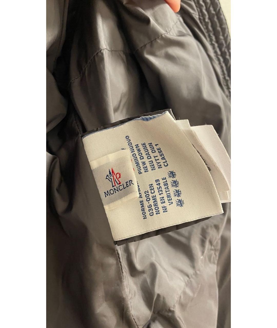 MONCLER Антрацитовый полиамидовый пуховик, фото 4