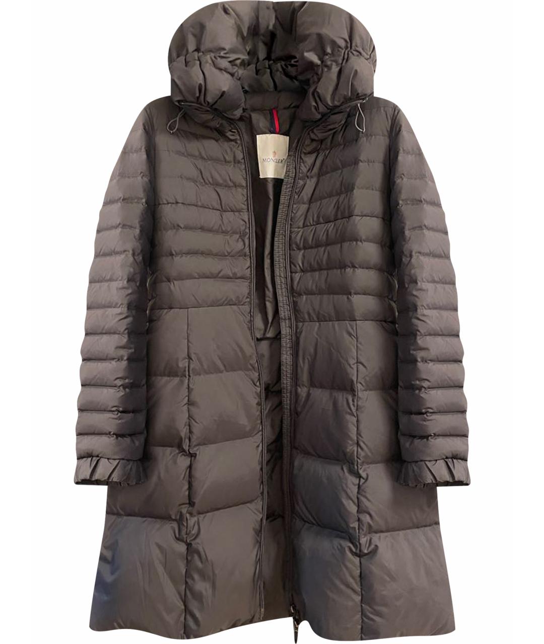 MONCLER Антрацитовый полиамидовый пуховик, фото 1