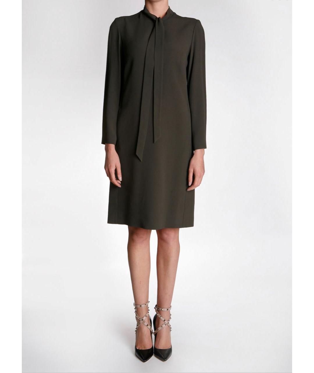 LES COPAINS Зеленые вискозное повседневное платье, фото 2