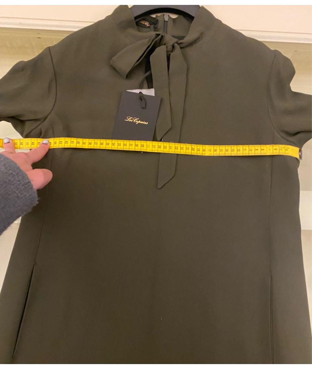 LES COPAINS Зеленые вискозное повседневное платье, фото 8