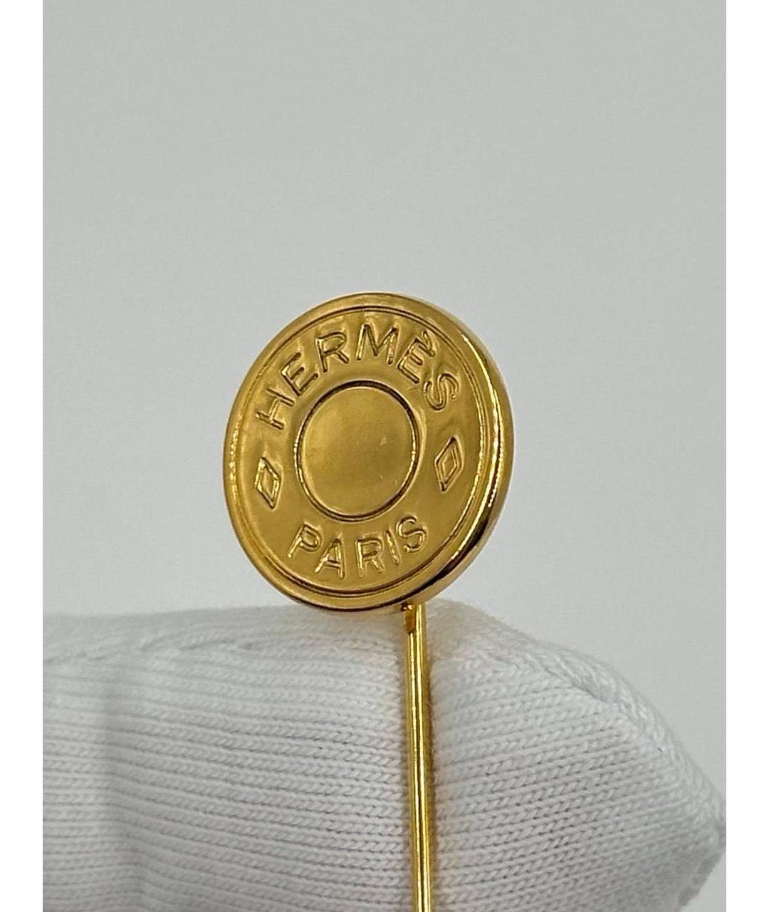 HERMES Золотая металлическая булавка / брошь, фото 5
