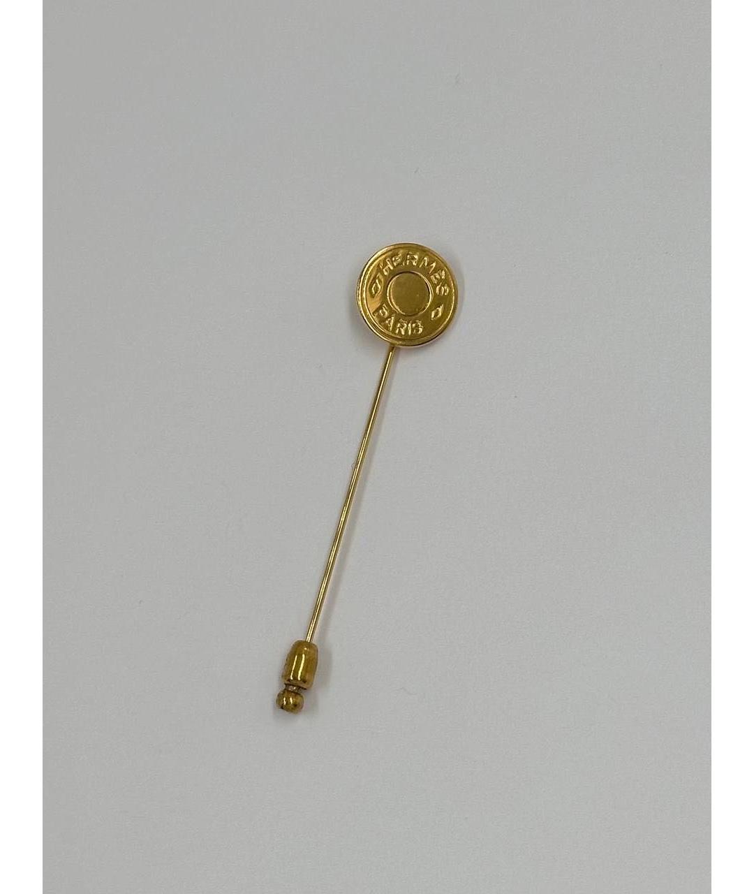 HERMES Золотая металлическая булавка / брошь, фото 7