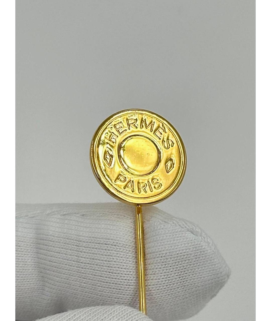 HERMES Золотая металлическая булавка / брошь, фото 4