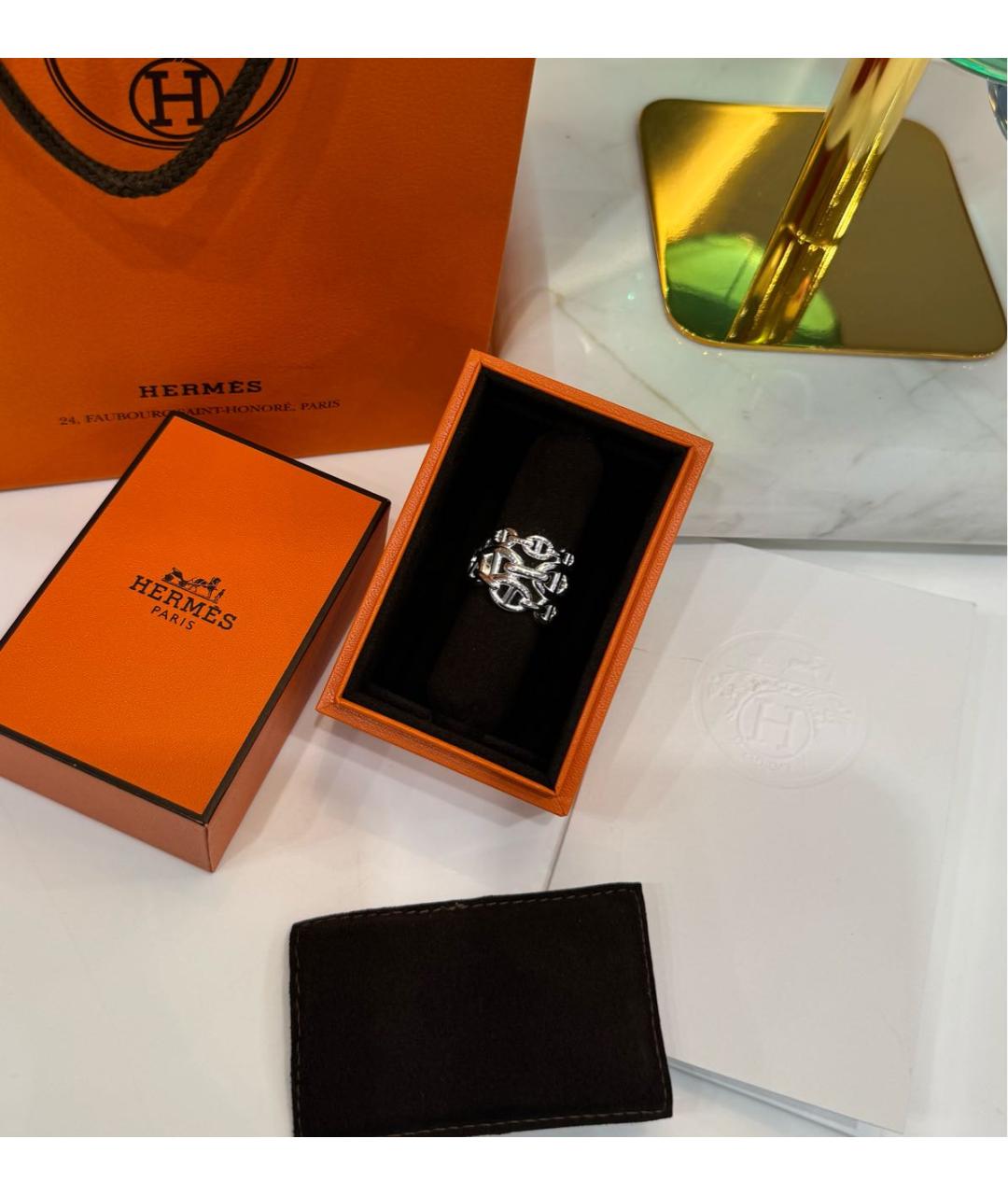 HERMES Серебряное серебряное кольцо, фото 4