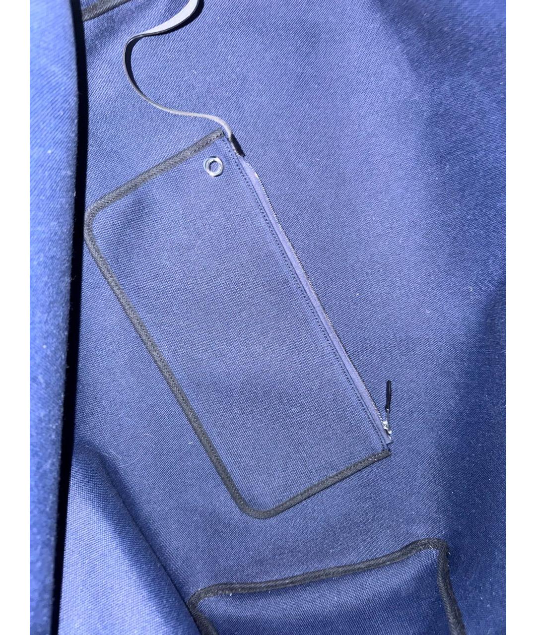 HERMES Синяя тканевая сумка с короткими ручками, фото 4