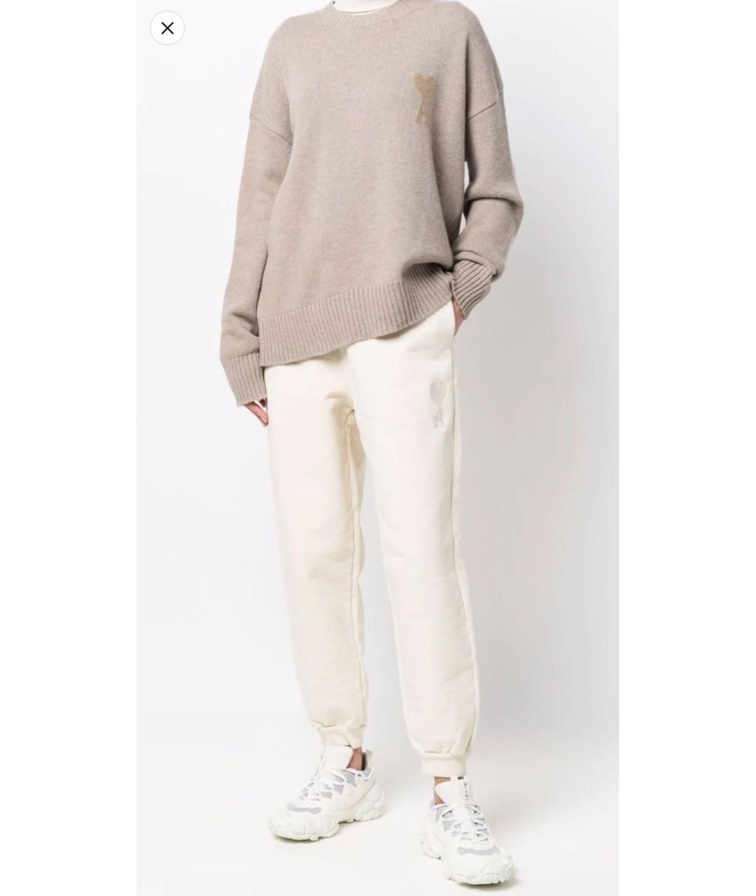 Ami Paris Бежевые хлопковые спортивные брюки и шорты, фото 2