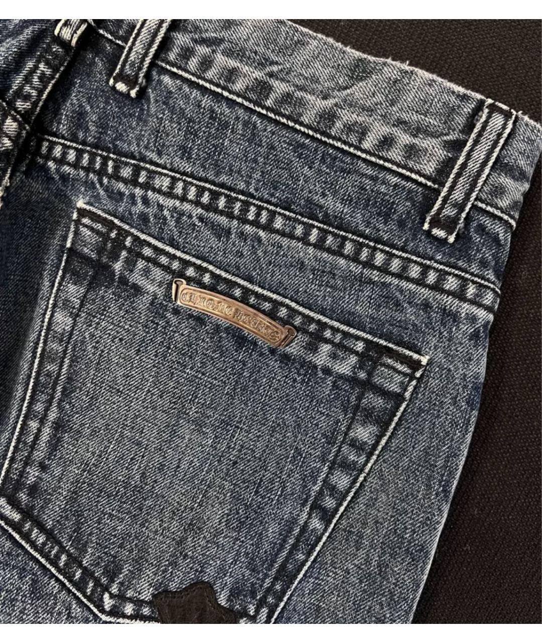 CHROME HEARTS Синие хлопковые прямые джинсы, фото 3