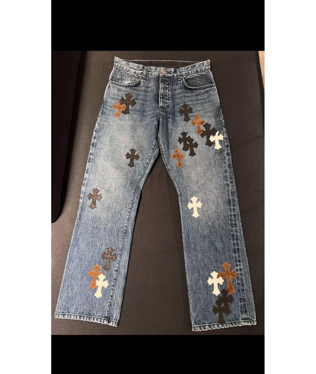 CHROME HEARTS Синие хлопковые прямые джинсы, фото 6