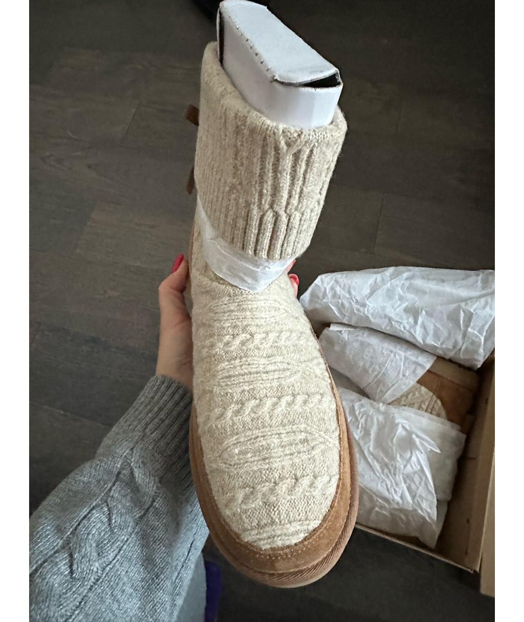 UGG AUSTRALIA Бежевые замшевые полусапоги, фото 4