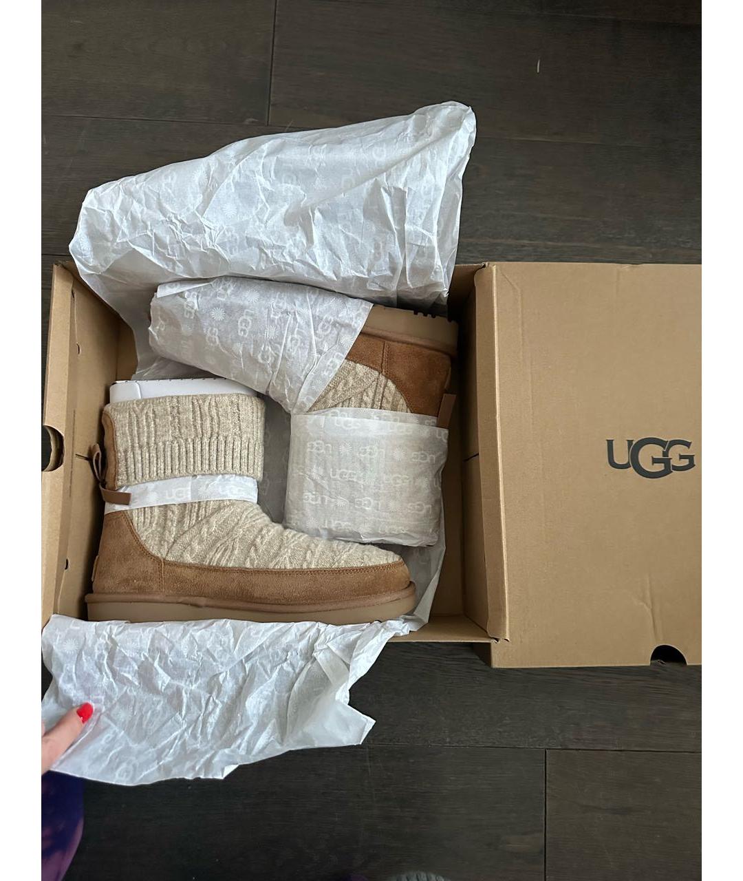 UGG AUSTRALIA Бежевые замшевые полусапоги, фото 6