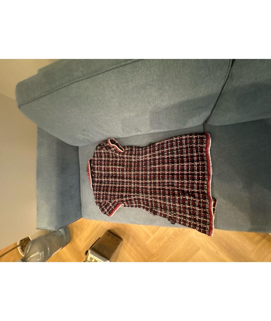 CHANEL Бордовое твидовое коктейльное платье, фото 2