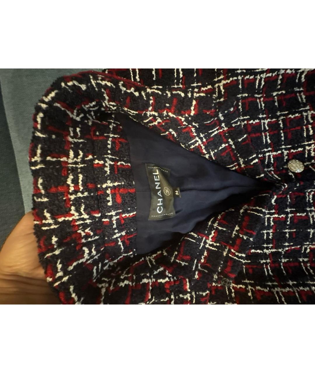 CHANEL Бордовое твидовое коктейльное платье, фото 3