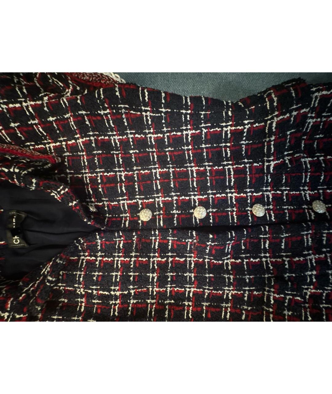 CHANEL Бордовое твидовое коктейльное платье, фото 4