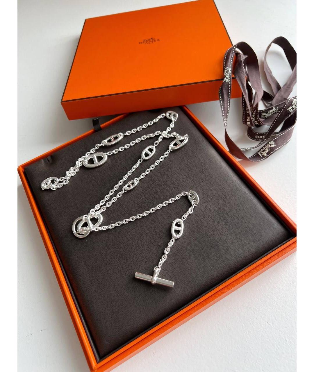 HERMES Серебряное серебряное колье, фото 3