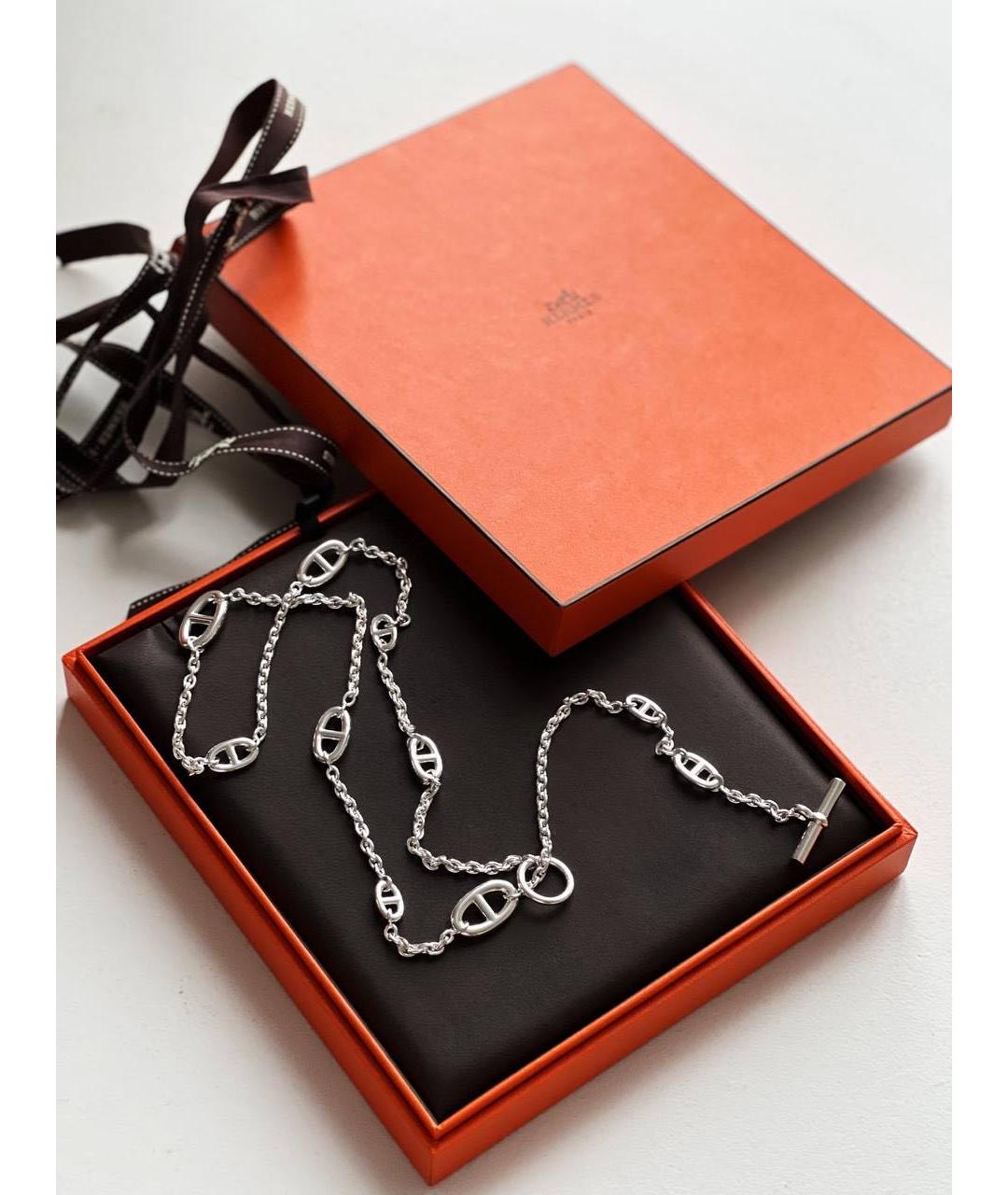 HERMES Серебряное серебряное колье, фото 6