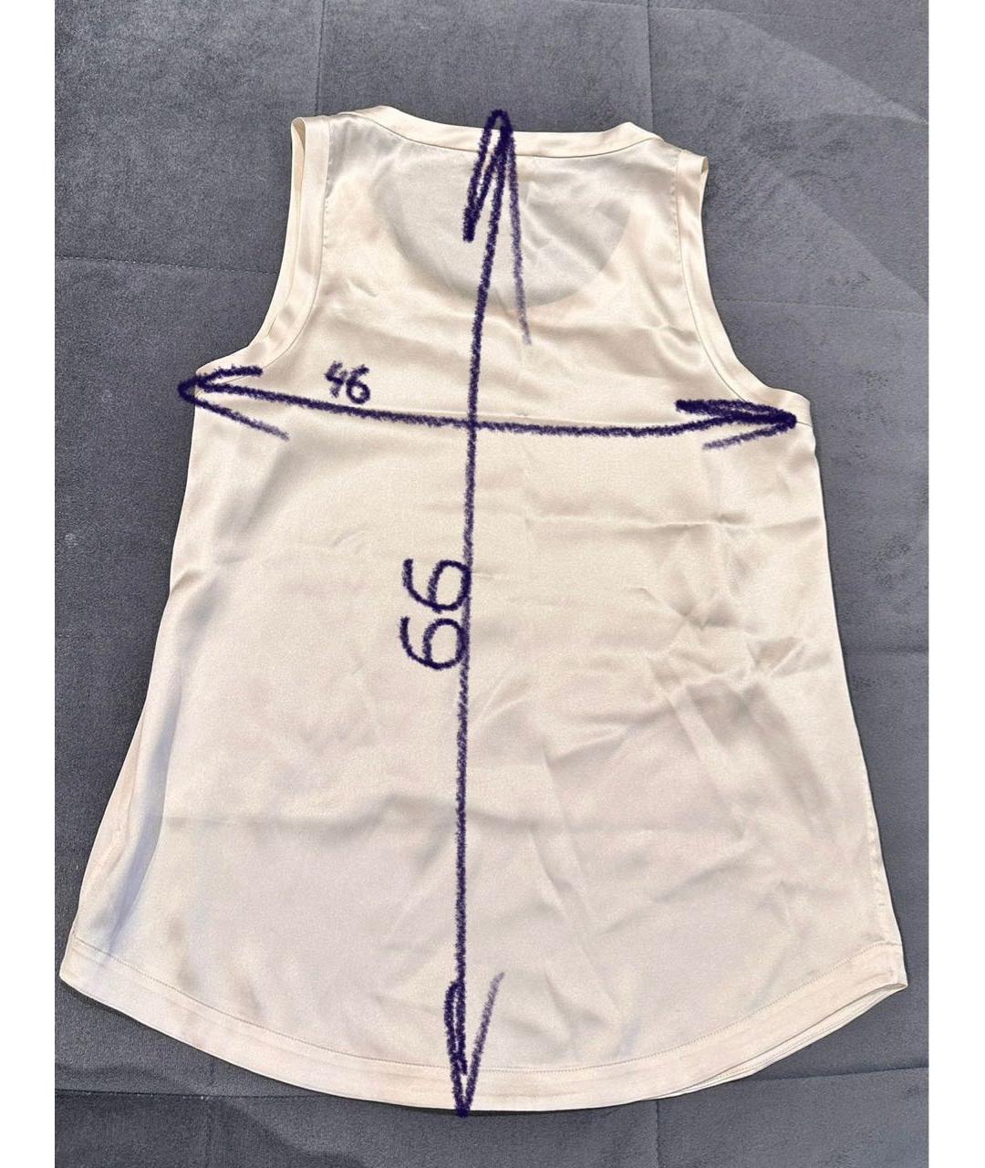 BRUNELLO CUCINELLI Бежевая шелковая майка, фото 5