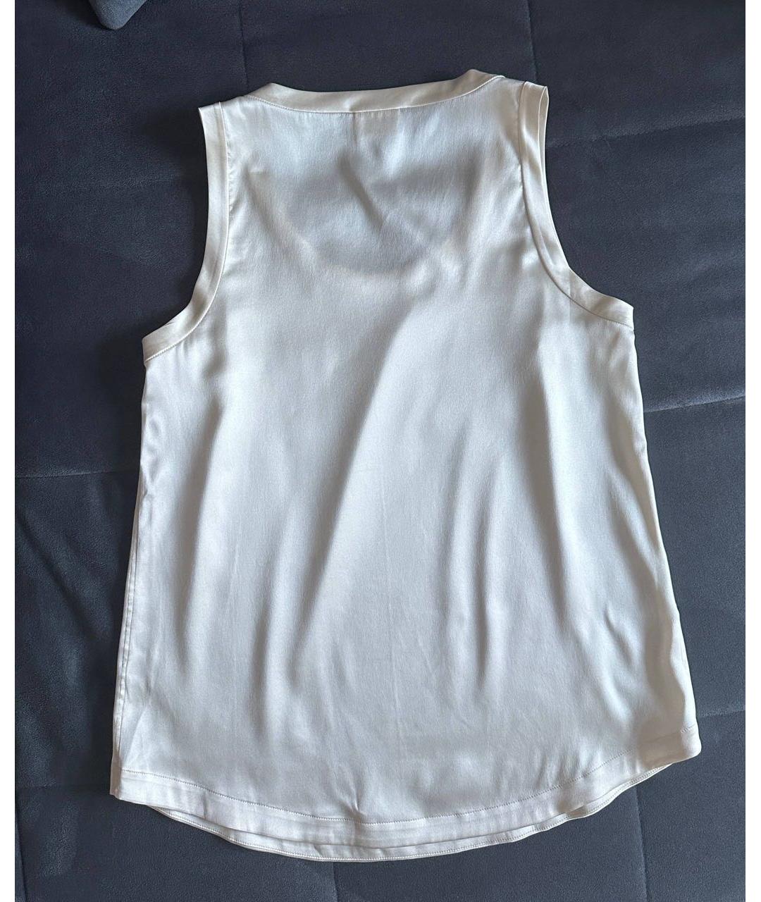 BRUNELLO CUCINELLI Бежевая шелковая майка, фото 3