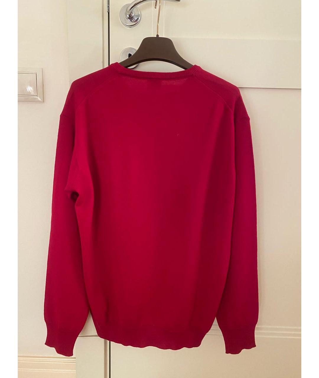 ARMANI COLLEZIONI Бордовый шерстяной джемпер / свитер, фото 2