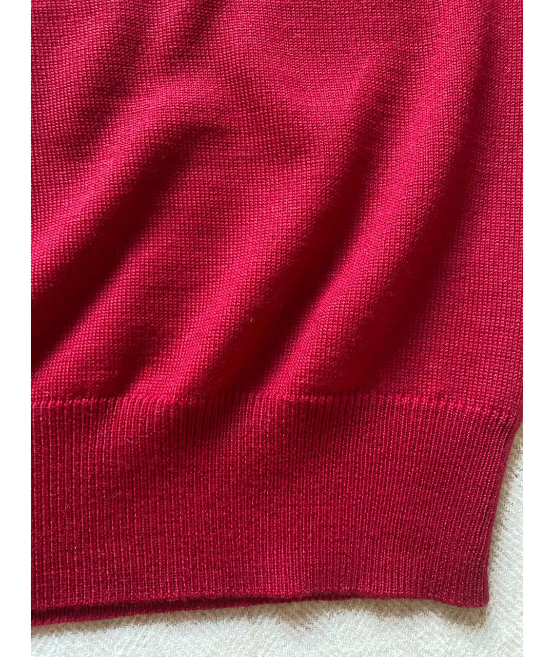 ARMANI COLLEZIONI Бордовый шерстяной джемпер / свитер, фото 4