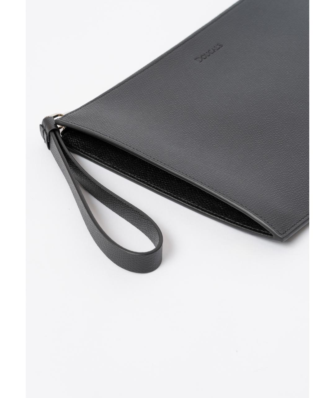 DOUCAL'S Черная кожаная сумка с короткими ручками, фото 2