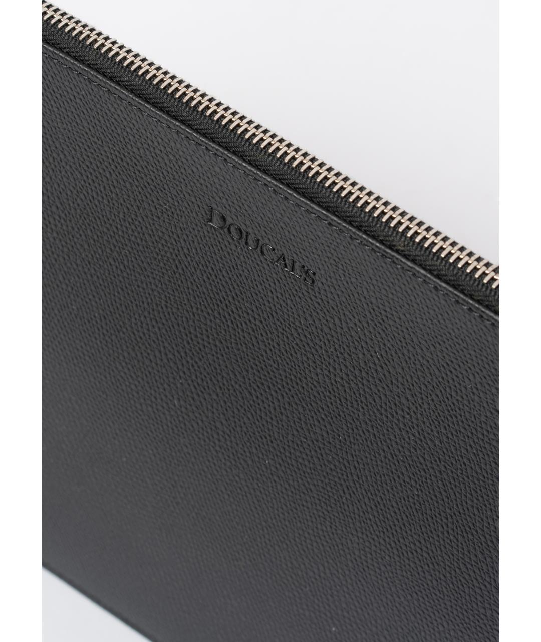 DOUCAL'S Черная кожаная сумка с короткими ручками, фото 4